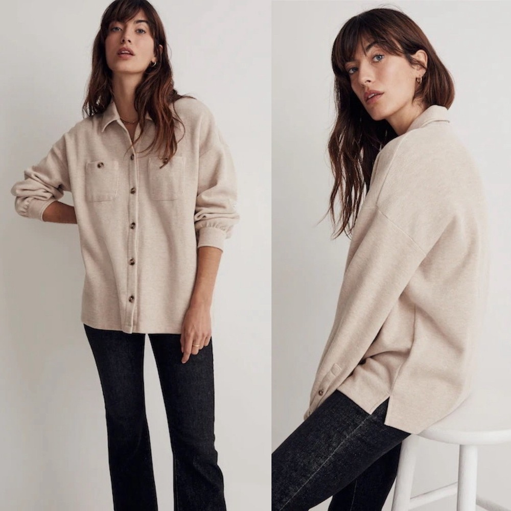 Madewell‎  Double-Faced Shirt-JacketIn Heather Sandal-wood Size XSmall